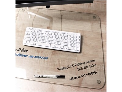 Floortex Glaciermat Glass Desk Pad, 24" x 19", Clear (FCDE1924G)