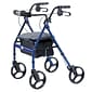 Hugo Portable Rollator Rolling Walker with Seat, Backrest and 8" Wheels, Blue (700-957)