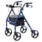 Hugo Portable Rollator Rolling Walker with Seat, Backrest and 8 Wheels, Blue (700-957)