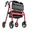 Hugo Elite Rollator Rolling Walker with Seat, Backrest and Saddle Bag, Garnet Red (700-961)