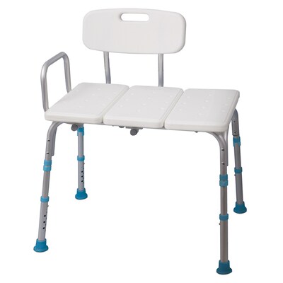 AquaSense Adjustable Bath and Shower Transfer Bench with Reversible Backrest, Off White (770-406)