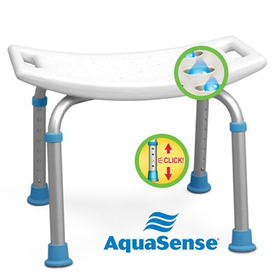 AquaSense Adjustable Bath and Shower Chair with Non-Slip Seat, White (770-500)