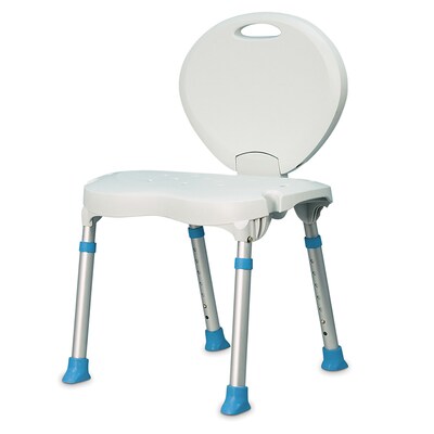 AquaSense Folding Bath and Shower Chair with Non-Slip Seat and Backrest, White (770-525)