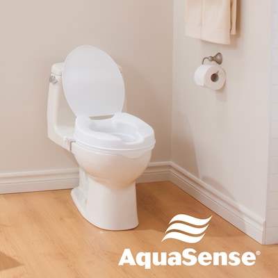 AquaSense Raised Toilet Seat with Lid, 4" White (770-625)