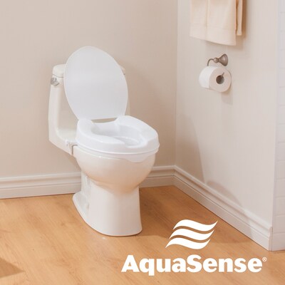 AquaSense Raised Toilet Seat with Lid, 4 White (770-625)