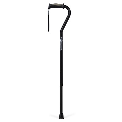 Hugo Adjustable Offset Handle Cane with Reflective Strap, Ebony (731-442)