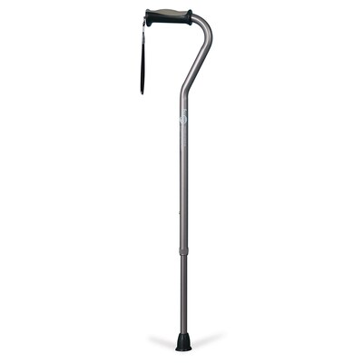 Hugo Adjustable Offset Handle Cane with Reflective Strap, Smoke (731-452)