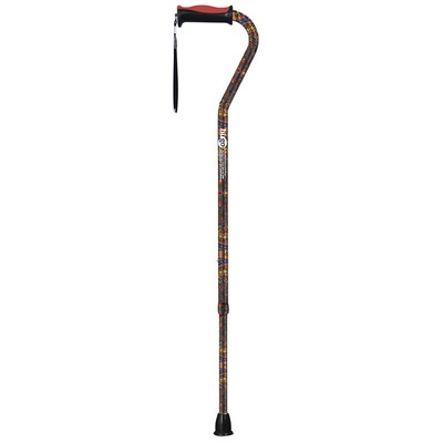 Hugo Adjustable Offset Handle Cane with Reflective Strap, Paisley (731-454)