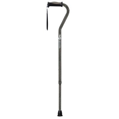 Hugo Adjustable Offset Handle Cane with Reflective Strap, Carbon Swirls (731-458)