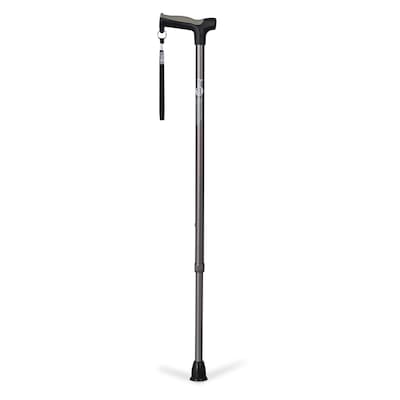 Hugo Adjustable Derby Handle Cane with Reflective Strap, Smoke (731-472)
