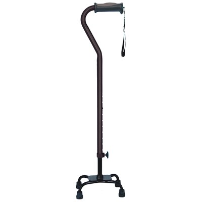 Hugo Adjustable Quad Cane for Right or Left Hand Use, Small Base, Ebony (731-850)