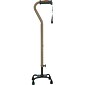 Hugo Adjustable Quad Cane for Right or Left Hand Use, Small Base, Cocoa (731-852)