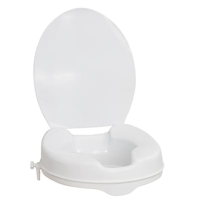 AquaSense Raised Toilet Seat with Lid, 4 White (770-625)