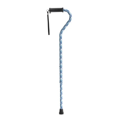 Drive Medical Adjustable Height Offset Handle Cane with Gel Hand Grip, Plaid (RTL10372PL)
