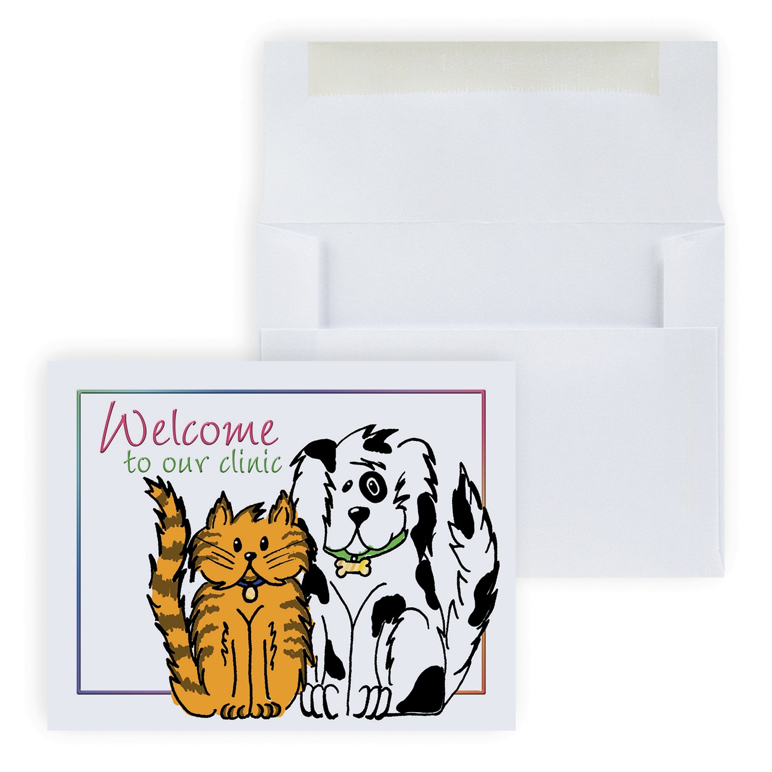 Custom Welcome Clinic Welcome Cards, With Envelopes, 5-3/8 x 4-1/4, 25 Cards per Set