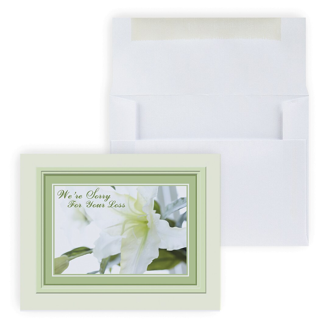 Custom Sorry For Your Loss Sympathy Cards With Envelopes 6 X 4 25 Cards Per Set Quill Com