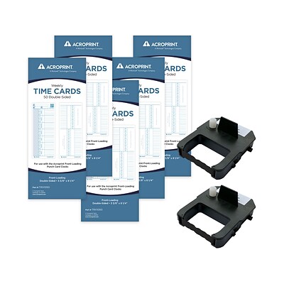 Acroprint Time Cards for ES700 and ES900 Time Clock, 252/Pack (01-0296-000)