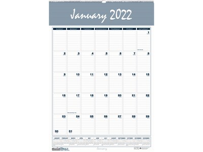 2022 House of Doolittle 31.25 x 22 Wall Calendar, Bar Harbor, Wedgewood Blue/Gray/White (334-22)