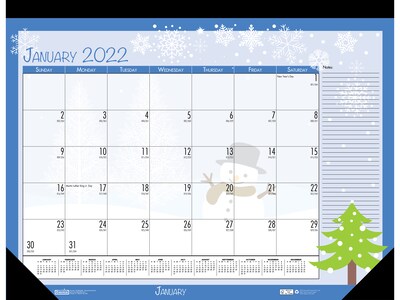 2022 House of Doolittle 13 x 18.5 Desk Pad Calendar, Seasonal Holiday Depictions, Multicolor (1396-22)