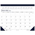 2022 House of Doolittle 13 x 18.5 Desk Pad Calendar, Classic, Blue/White (1506-22)