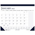 2022 House of Doolittle 17 x 22 Desk Pad Calendar, Classic, Deep Blue/Gray/White (164-22)