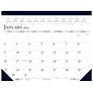 2022 House of Doolittle 17" x 22" Desk Pad Calendar, Classic, Deep Blue/White (150-22)