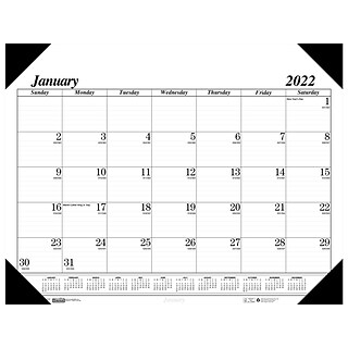 2022 House of Doolittle 13 x 18.5 Desk Pad Calendar, Economy, Black-on-White (0124-02-22)
