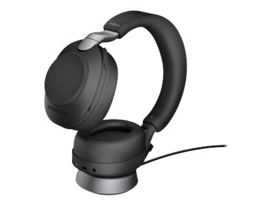 jabra Evolve2 85 UC, Stereo Bluetooth Wireless Headset with Charging Stand, USB-A, Black (28599-989-989)