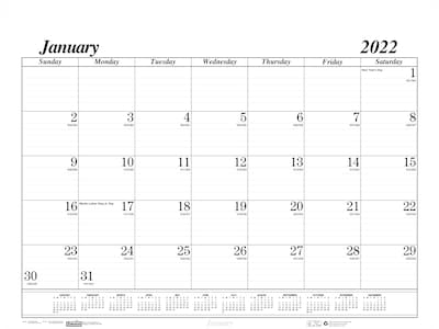 2022 House of Doolittle 17 x 22 Desk Pad Refill Calendar, Economy, White (126-22)