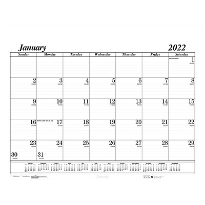 2022 House of Doolittle 17 x 22 Desk Pad Refill Calendar, Economy, White (126-22)