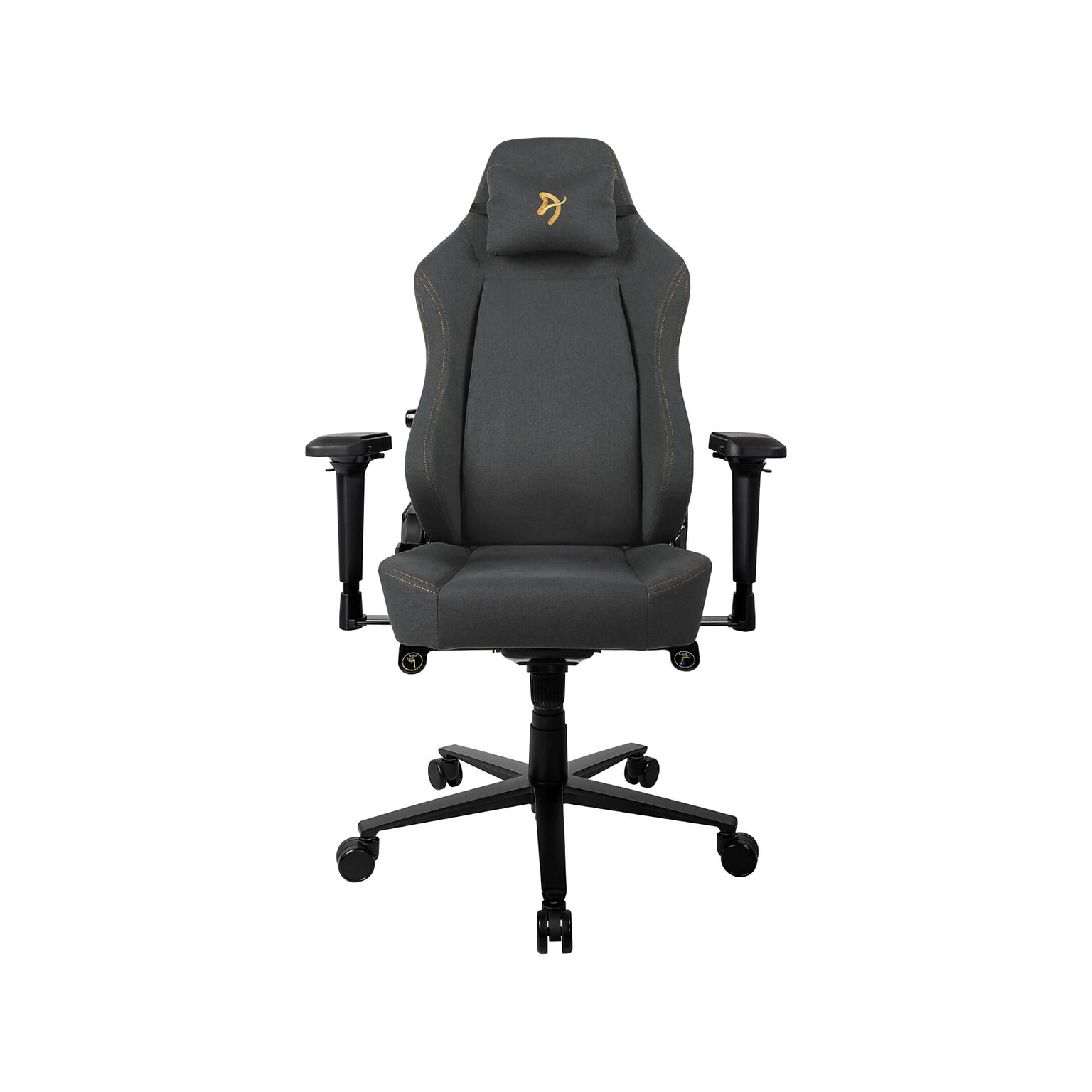 Arozzi Primo Woven Fabric Ergonomic Racing Gaming Chair, Black/Gold (PRIMO-WF-BKGD)