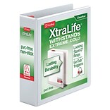 Cardinal® XtraLife® ClearVue™ 2 3-Ring View Binder, White (26320)