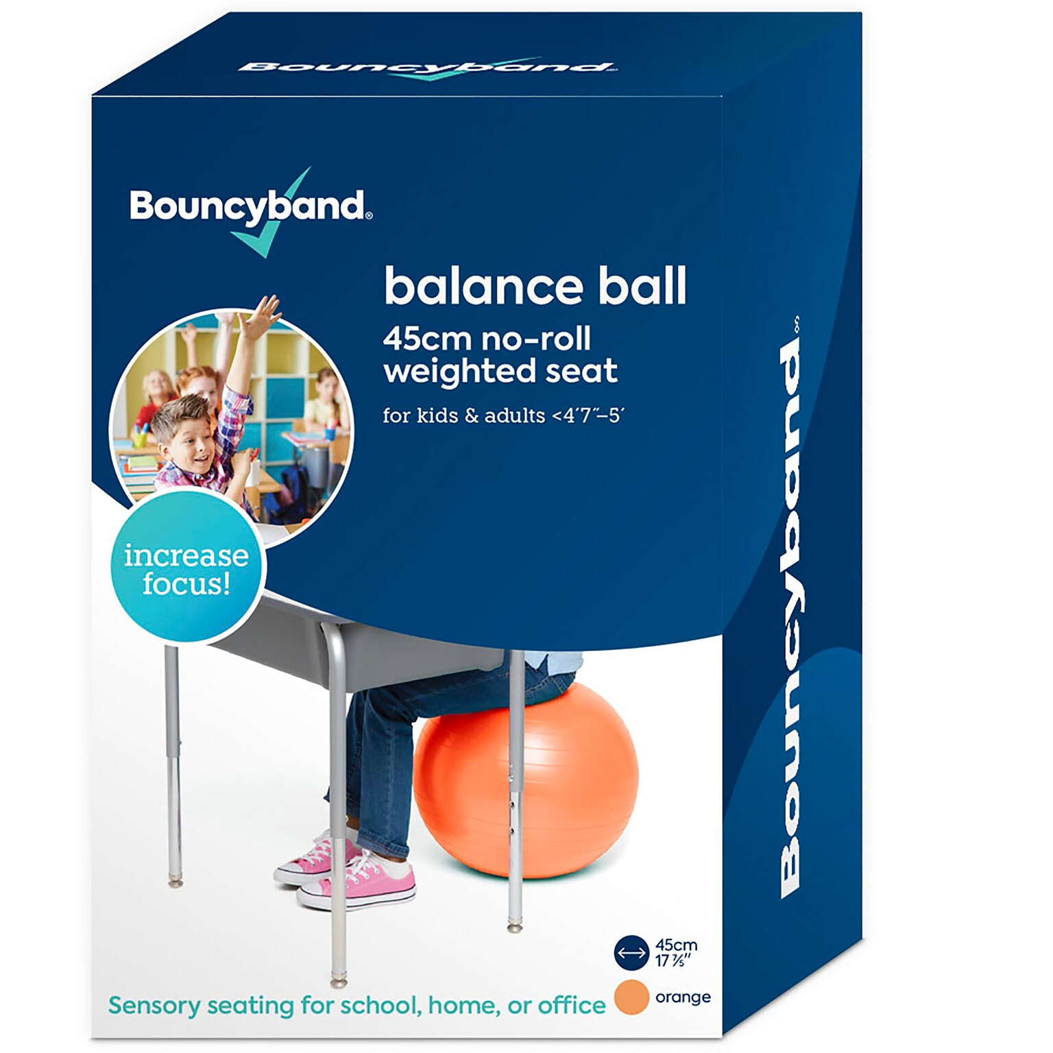 Bouncy Bands Balance Ball, 45cm, Orange (BBAWBS45OR)