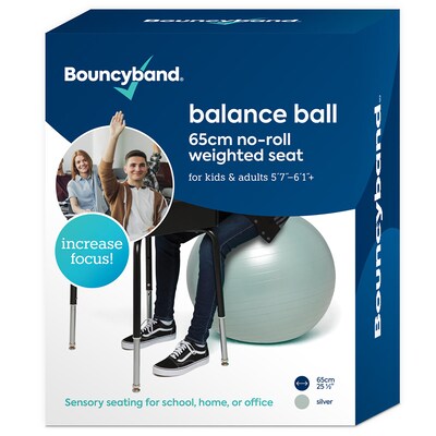 Bouncy Bands Balance Ball, 65cm, Silver (BBAWBS65SI)