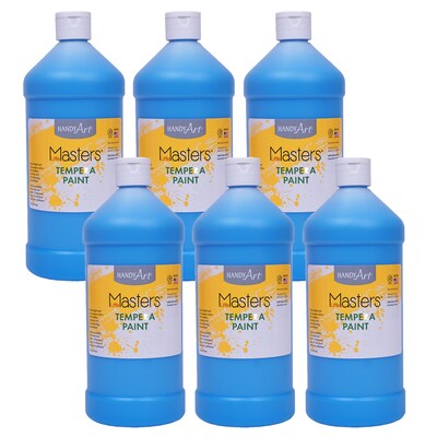 Handy Art Little Masters Tempera Paint, Light Blue, 32oz., 6/Pack (RPC203732-6)