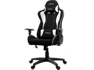 Arozzi Forte Fabric Ergonomic Racing Gaming Chair, Black/White (FORTE-FB-WHITE)