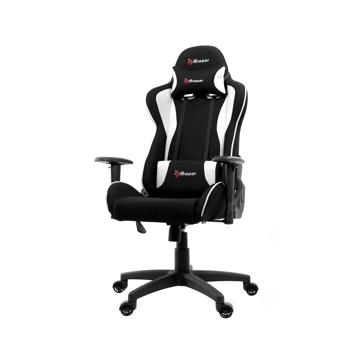 Arozzi Forte Fabric Ergonomic Racing Gaming Chair, Black/White (FORTE-FB-WHITE)