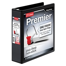 Cardinal Premier Heavy Duty 2 3-Ring View Binders, D-Ring, Black (10321CB)