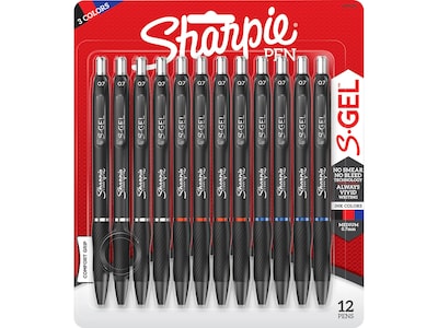 Sharpie S-Gel Retractable Gel Pen, Medium Point, Assorted Ink, Dozen (2096153)