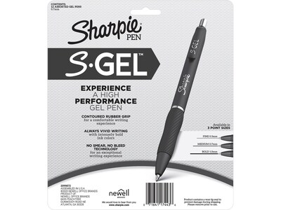  Sharpie S-Gel, Gel Pens, Bold Point (1.0mm), Black Ink Gel Pen,  2 Count : Office Products