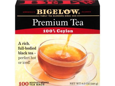 Bigelow Premium Ceylon Black Tea Bags, 1000 Tea Bags/Carton (00351)