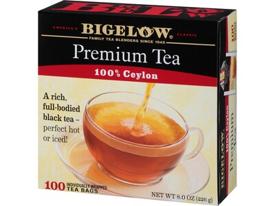 Bigelow Premium Ceylon Black Tea Bags, 1000 Tea Bags/Carton (00351)