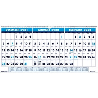 2022 House of Doolittle 8 x 17 Wall Calendar, Blue/White (3647-22)