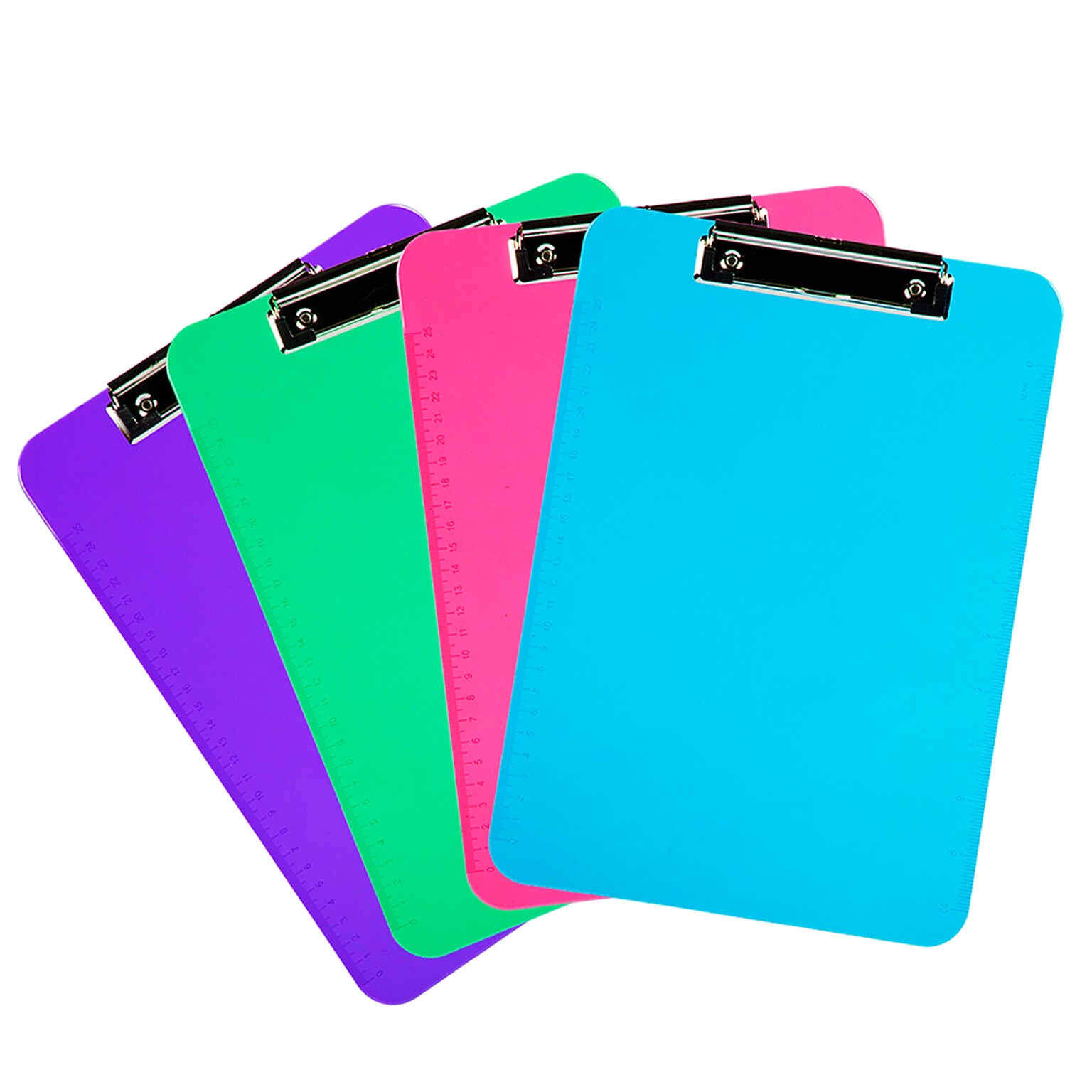 JAM Paper Plastic Clipboard, Letter Size, Assorted Fashion Colors (3409FASSRT)