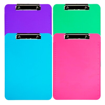 JAM Paper Plastic Clipboard, Letter Size, Assorted Fashion Colors (3409FASSRT)