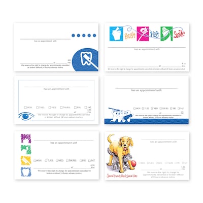 Custom Full Color Appointment Cards, White 14. pt Uncoated, Flat Print, 2-Sided, 250/Pk