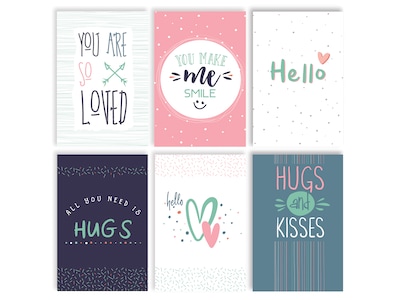 Better Office Assorted Cards with Envelopes, 6 x 4, Multicolor, 100/Pack (64562)