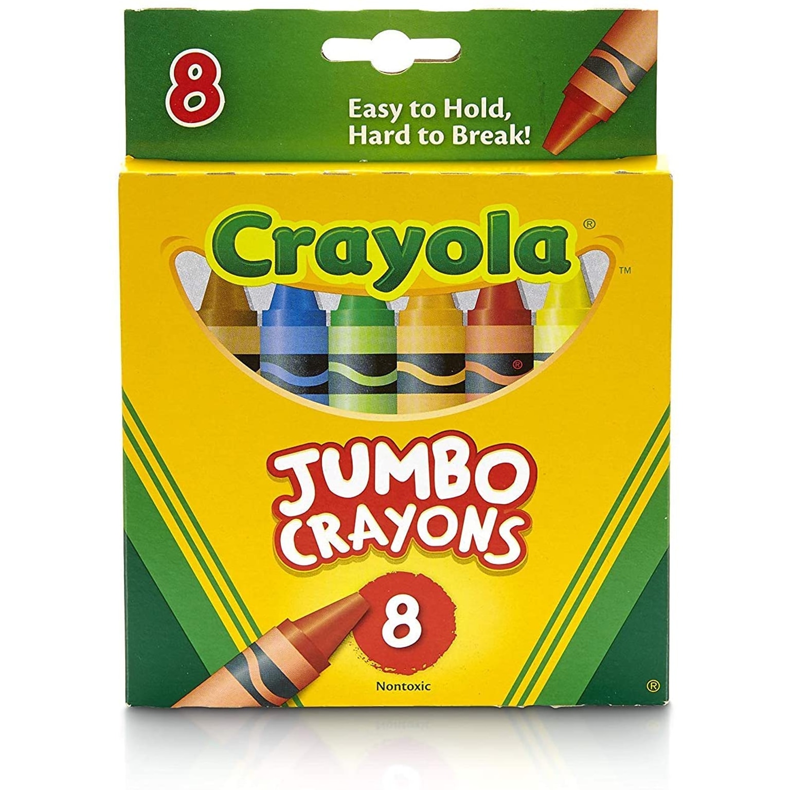 Crayola Jumbo Kids Crayons, Assorted Colors, 8/Box (52-0389)