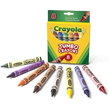 Crayola Jumbo Kids Crayons, Assorted Colors, 8/Box (52-0389)