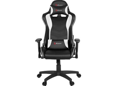 Arozzi Forte Polyurethane Ergonomic Racing Gaming Chair, Black/White (FORTE-WHITE)